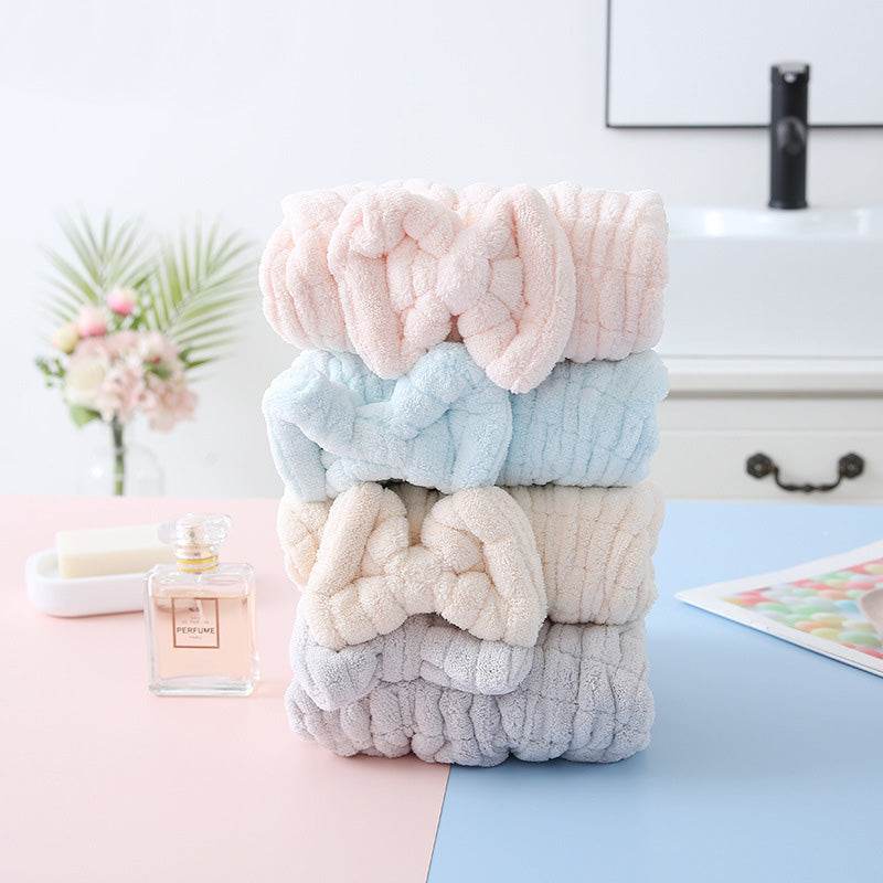 Coral Velvet Shell Absorbent Shower Cap Quick Dry Hair Cap Thickened Soft Dry Hair Towel - Mubimart