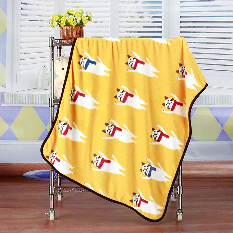 Coral fleece blanket flannel baby blanket cartoon blanket car office knee blanket car inner blanket - Mubimart