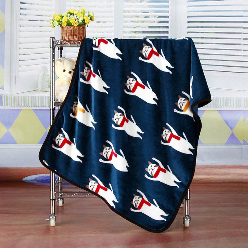 Coral fleece blanket flannel baby blanket cartoon blanket car office knee blanket car inner blanket - Mubimart