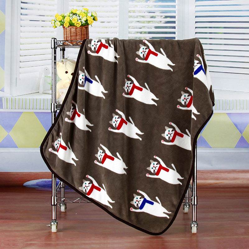 Coral fleece blanket flannel baby blanket cartoon blanket car office knee blanket car inner blanket - Mubimart