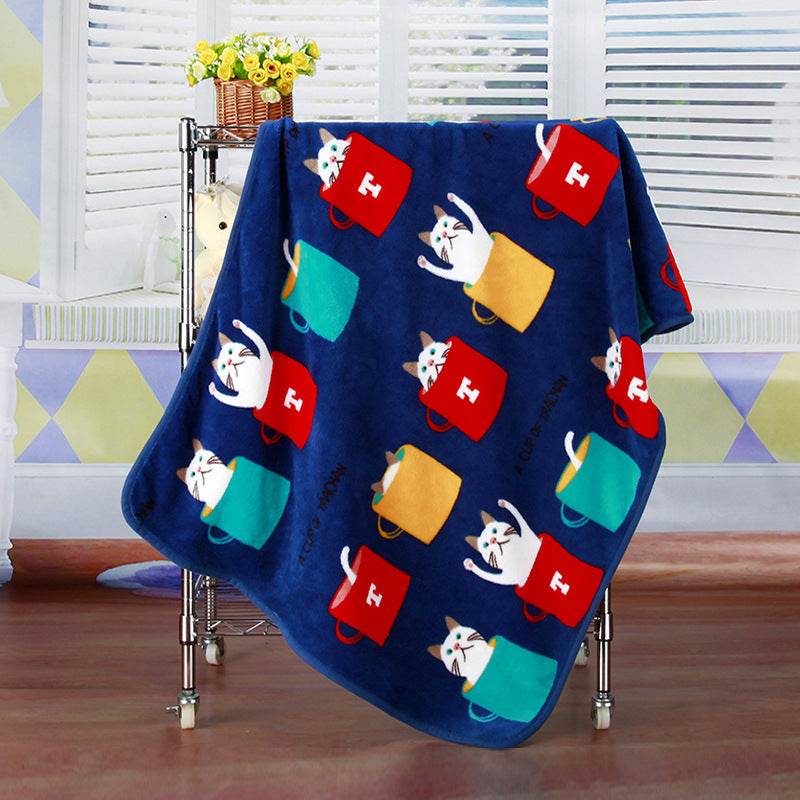 Coral fleece blanket flannel baby blanket cartoon blanket car office knee blanket car inner blanket - Mubimart