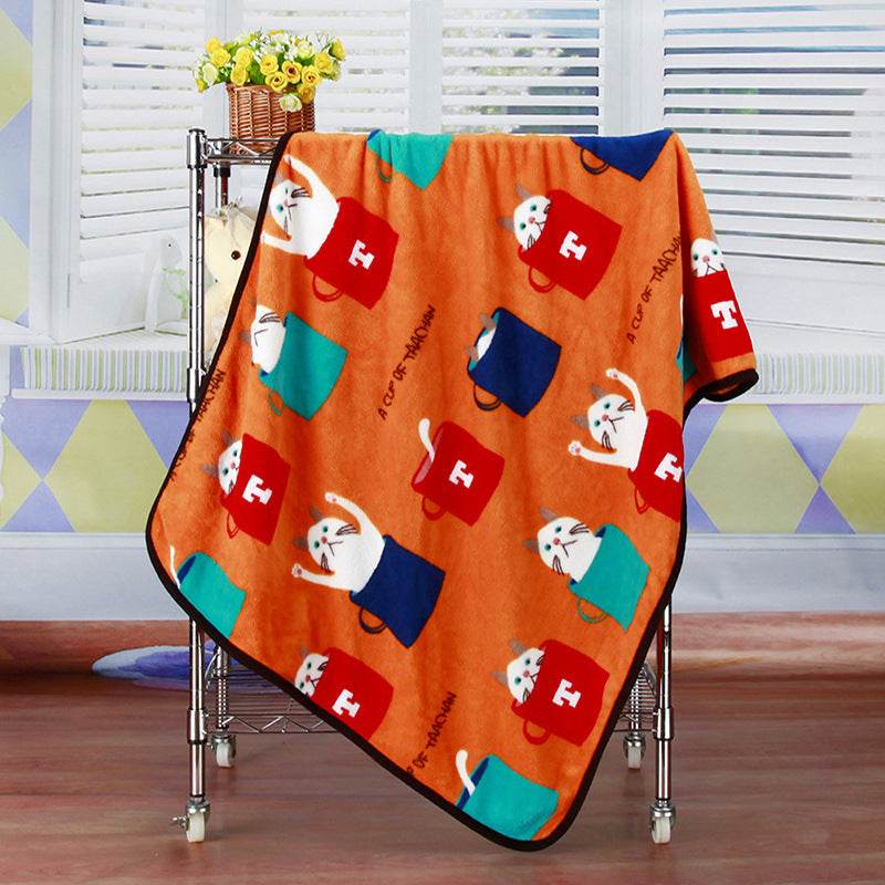 Coral fleece blanket flannel baby blanket cartoon blanket car office knee blanket car inner blanket - Mubimart