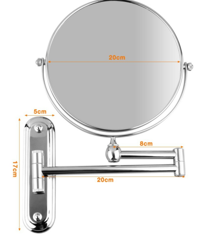 Cosmetic Mirror Wall Mounted Double Side Adjustable, Rotating Function Mirror - Mubimart - Wall Mirror 