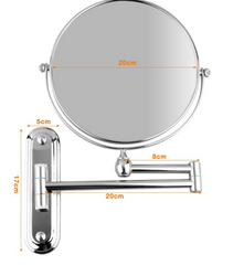 Cosmetic Mirror Wall Mounted Double Side Adjustable, Rotating Function Mirror - Mubimart - Wall Mirror 