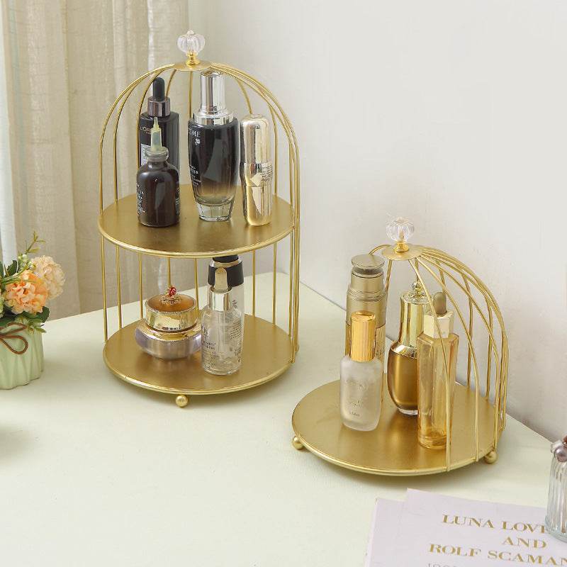 Cosmetic rack iron art storage bird cage Nordic finishing - Mubimart
