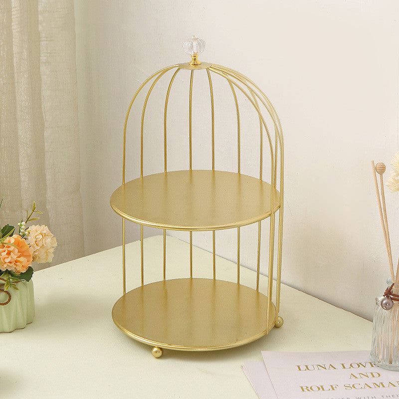 Cosmetic rack iron art storage bird cage Nordic finishing - Mubimart -  