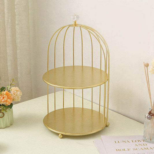 Cosmetic rack iron art storage bird cage Nordic finishing - Mubimart