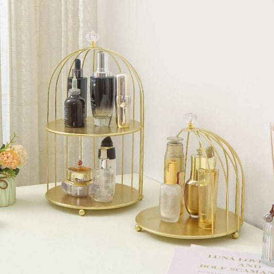 Cosmetic rack iron art storage bird cage Nordic finishing - Mubimart
