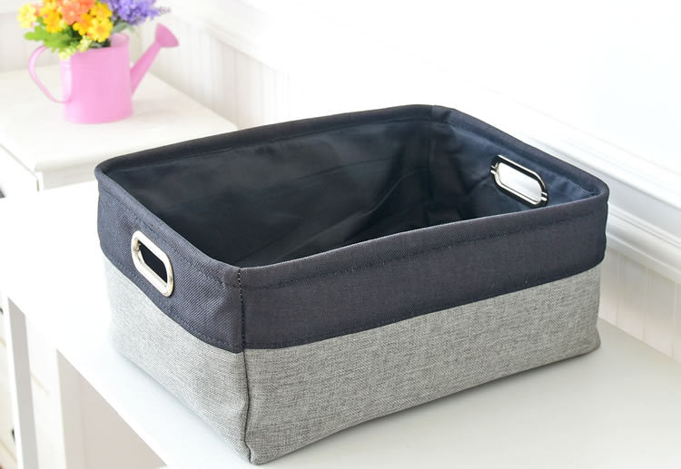 Cotton And Linen Fabric Desktop Storage Basket - Mubimart -  