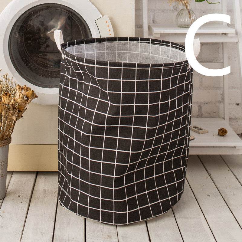 Cotton And Linen Large Dirty Clothes Hamper Toy Storage Bucket - Mubimart