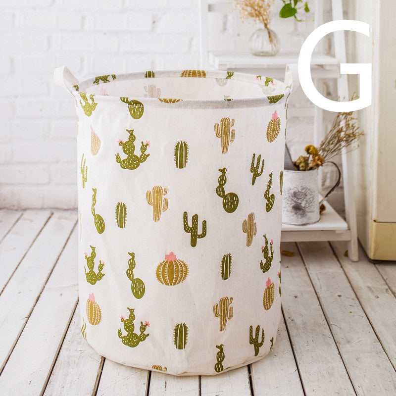 Cotton And Linen Large Dirty Clothes Hamper Toy Storage Bucket - Mubimart -  