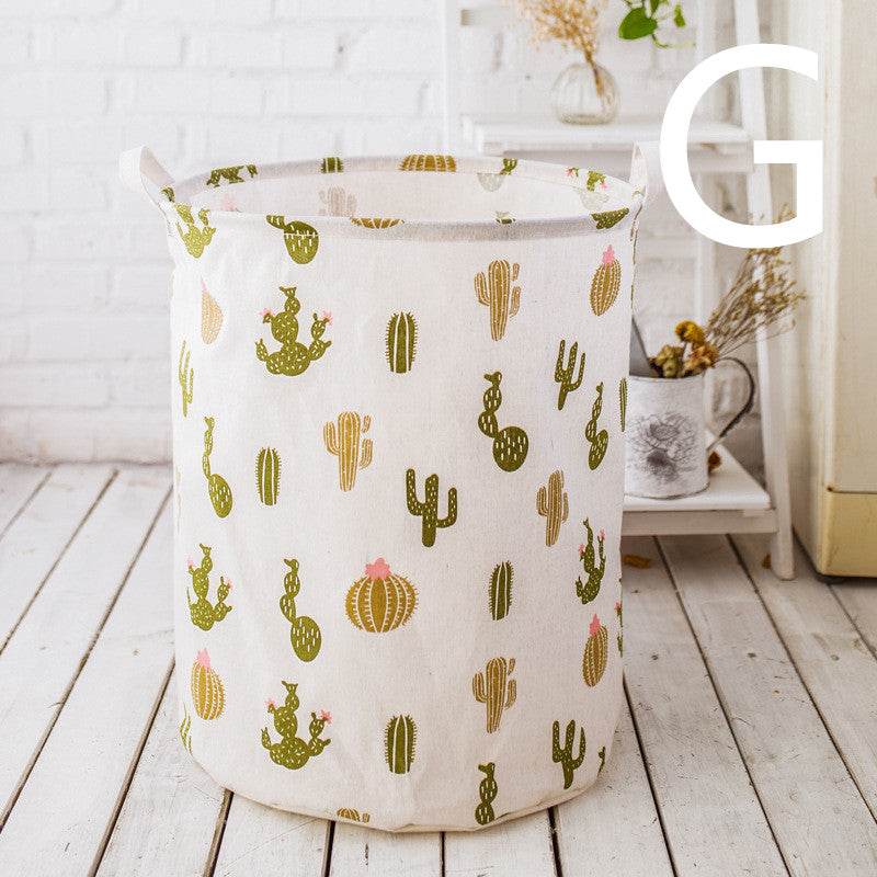 Cotton And Linen Large Dirty Clothes Hamper Toy Storage Bucket - Mubimart