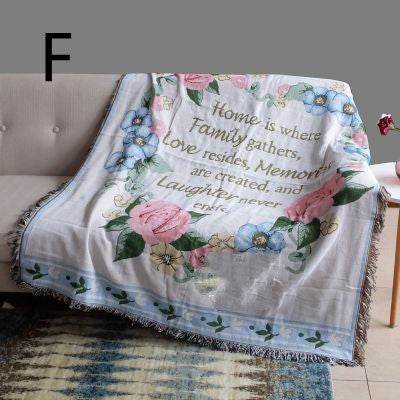Cotton Hemp Woven Thread Blanket Sofa Towel Beach Towel Thin Blanket - Mubimart