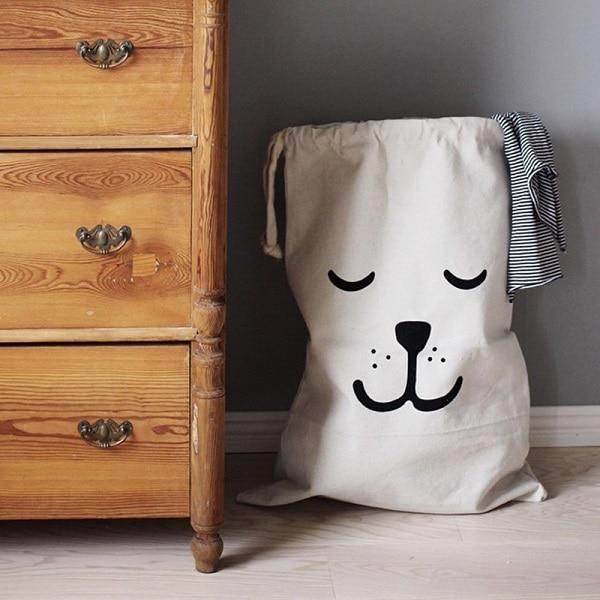 Cotton Linen Cloth Art Waterproof Dirty Clothes Hamper Large Storage Basket - Mubimart
