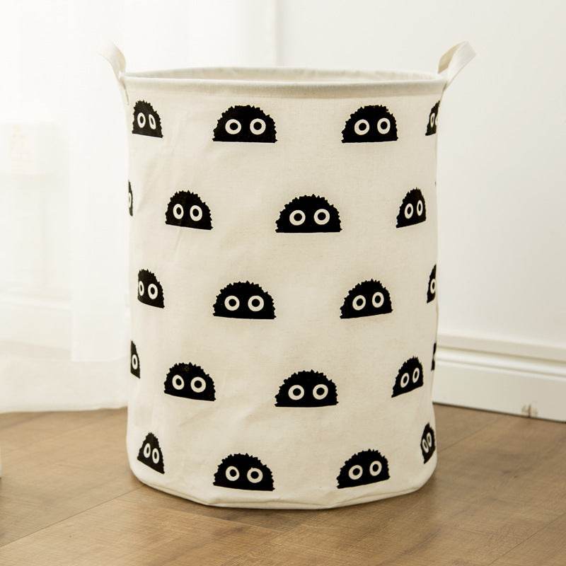 Cotton Linen Cloth Art Waterproof Dirty Clothes Hamper Large Storage Basket - Mubimart