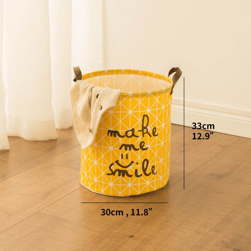 Cotton Linen Cloth Art Waterproof Dirty Clothes Hamper Large Storage Basket - Mubimart