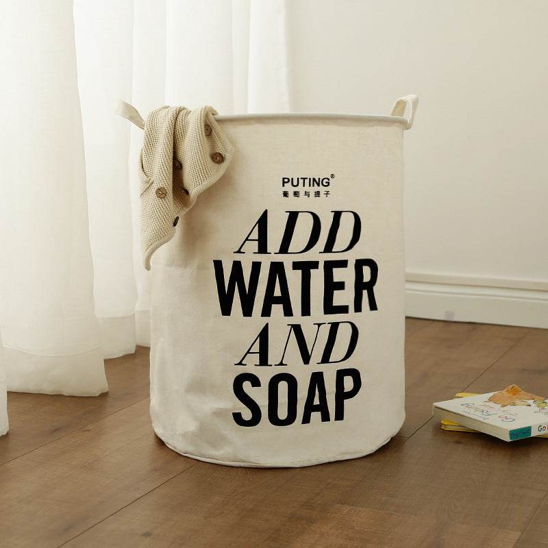 Cotton Linen Cloth Art Waterproof Dirty Clothes Hamper Large Storage Basket - Mubimart