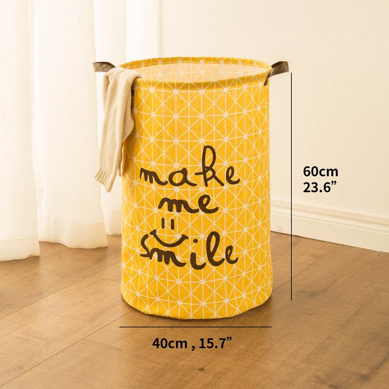 Cotton Linen Cloth Art Waterproof Dirty Clothes Hamper Large Storage Basket - Mubimart