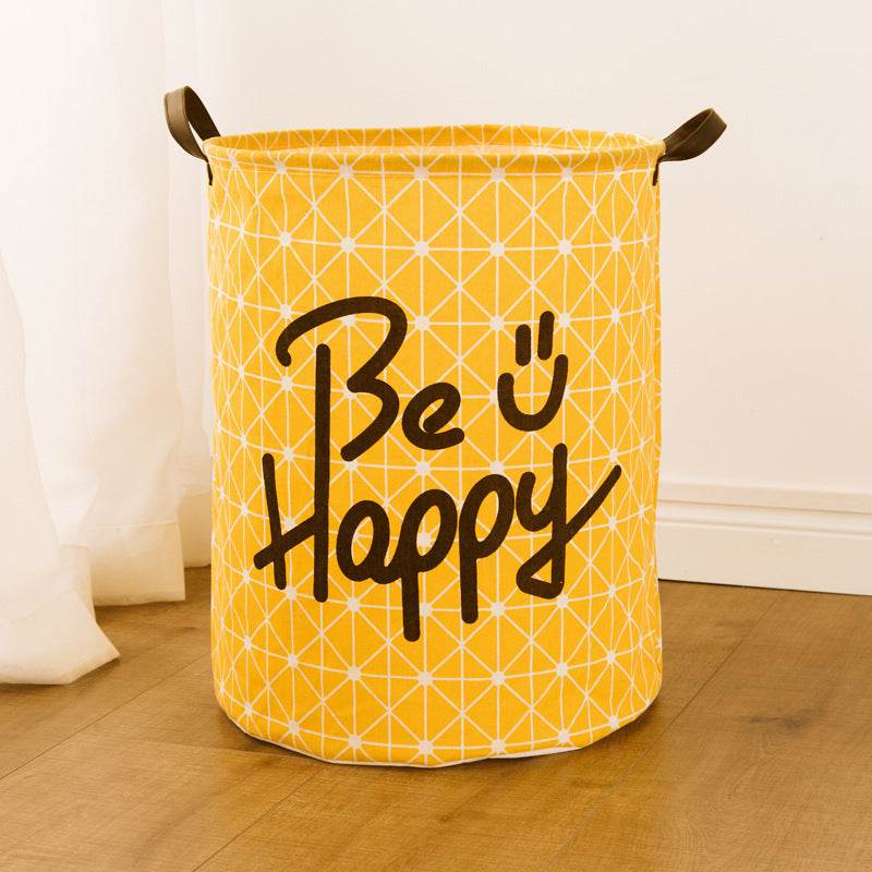 Cotton Linen Cloth Art Waterproof Dirty Clothes Hamper Large Storage Basket - Mubimart