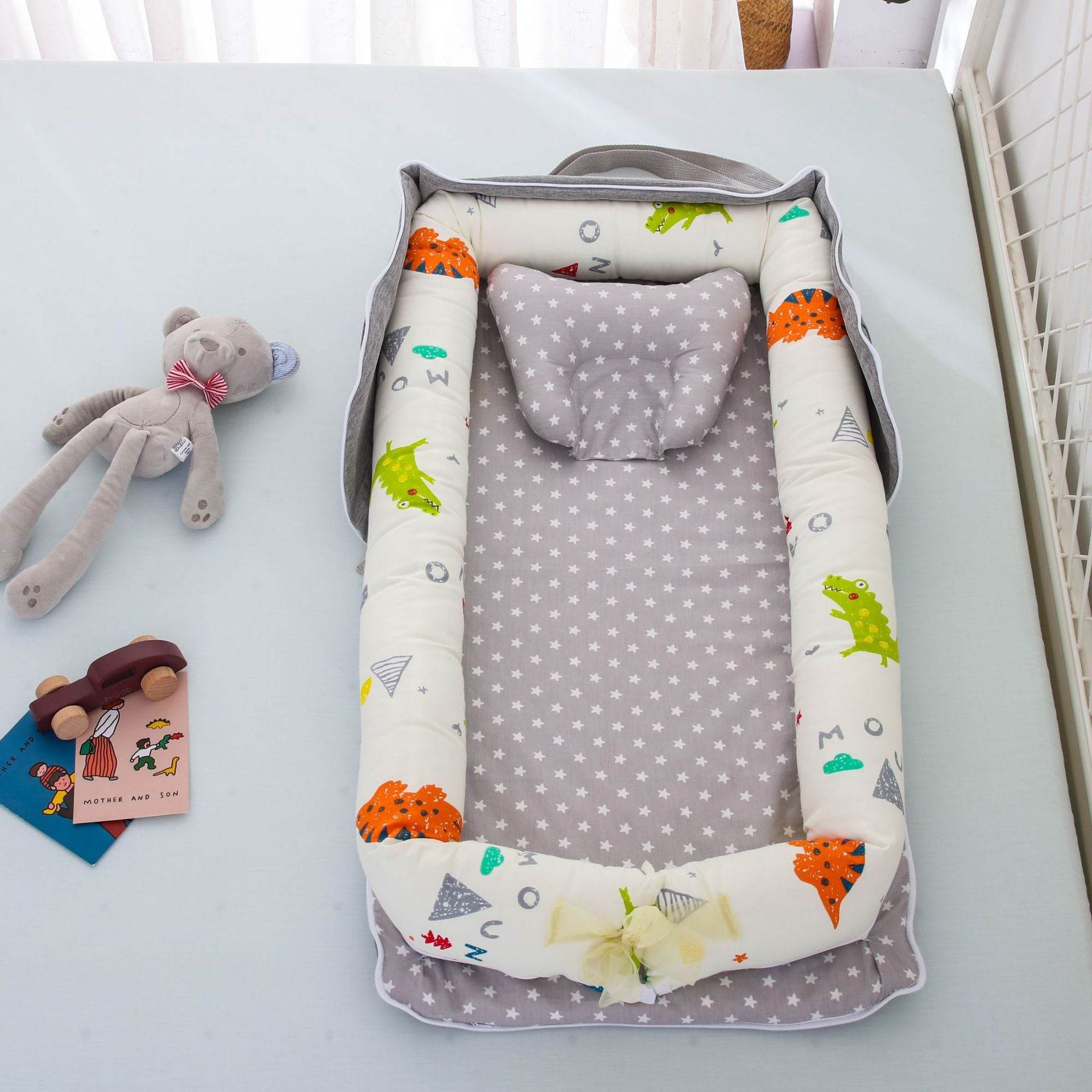 Cotton Portable Foldable Baby Bed - Mubimart