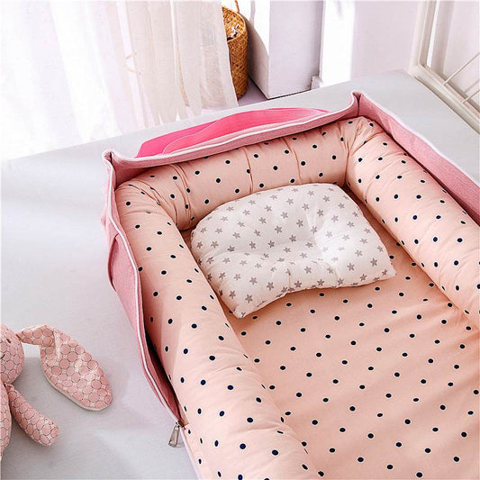 Cotton Portable Foldable Baby Bed - Mubimart