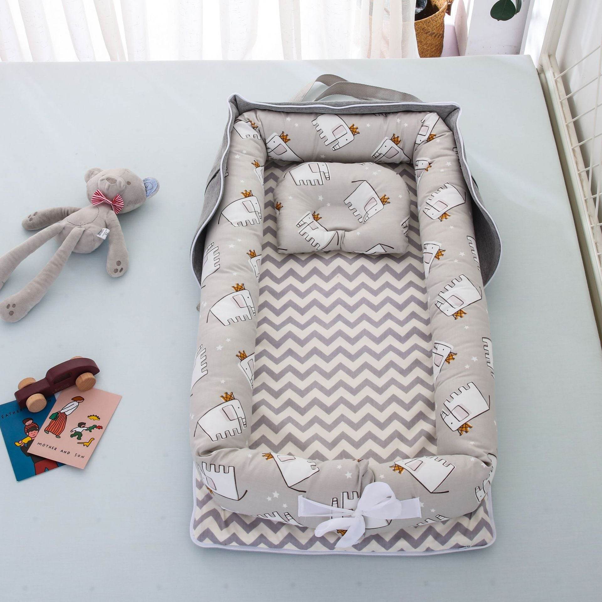 Cotton Portable Foldable Baby Bed - Mubimart
