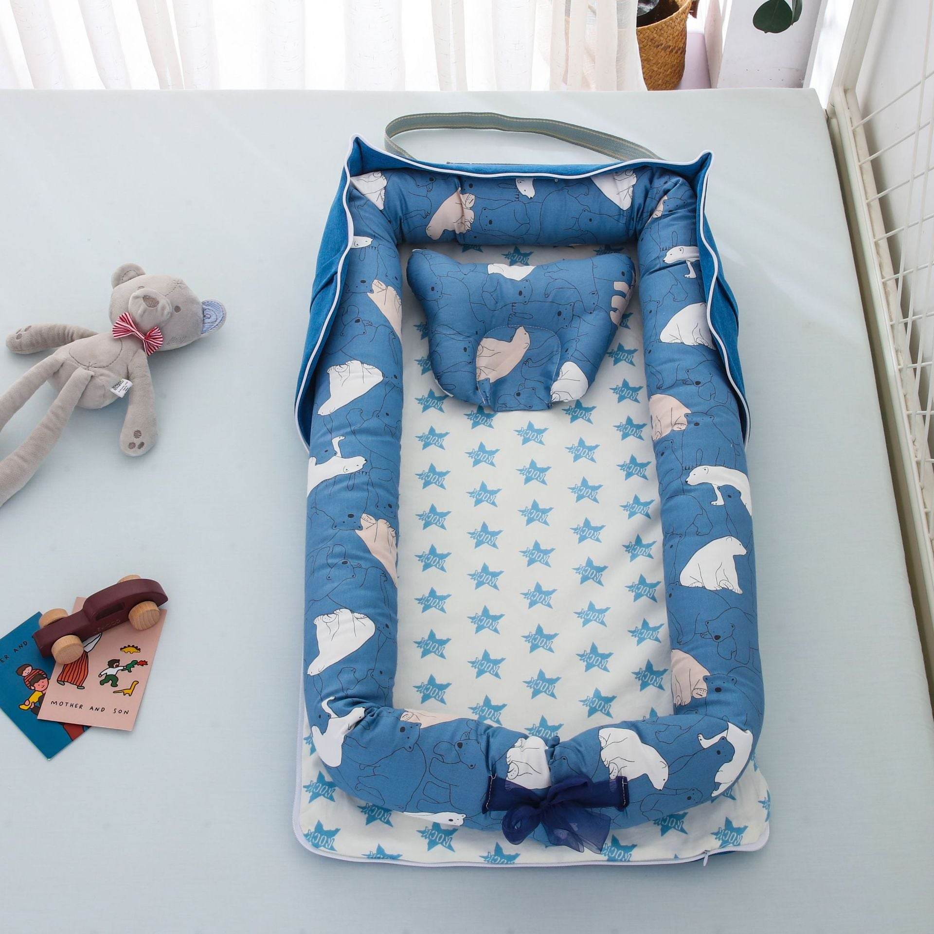 Cotton Portable Foldable Baby Bed - Mubimart