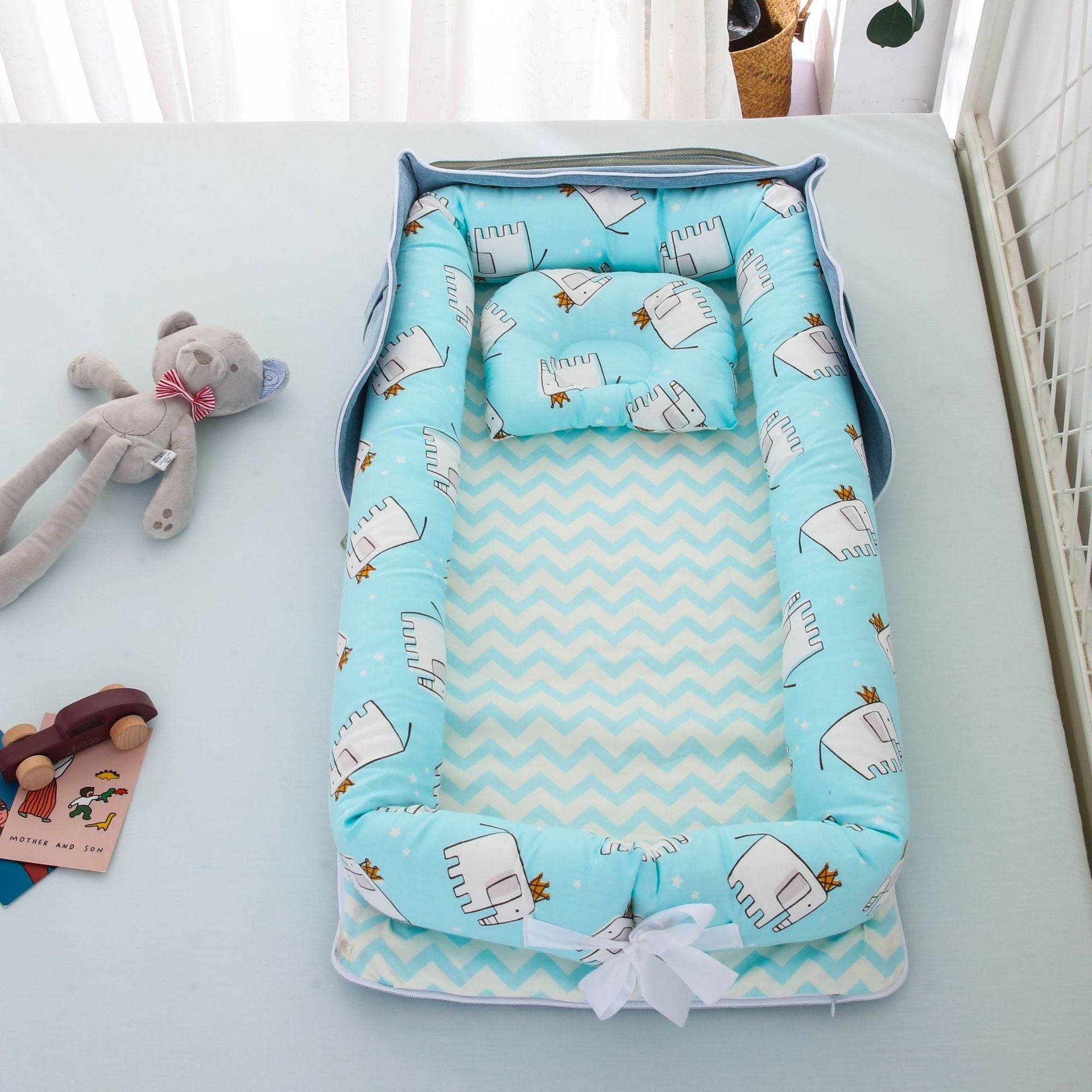 Cotton Portable Foldable Baby Bed - Mubimart