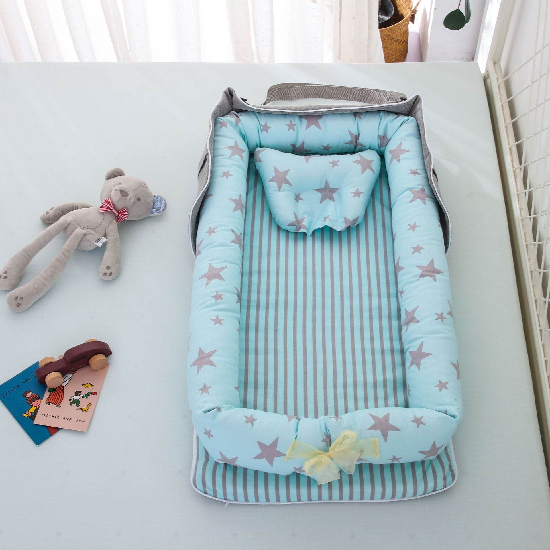 Cotton Portable Foldable Baby Bed - Mubimart