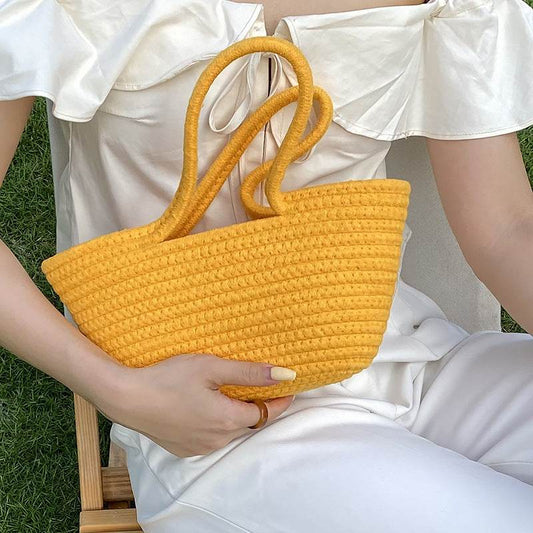 Cotton Rope Woven Basket Childrens Woven Bag - Mubimart