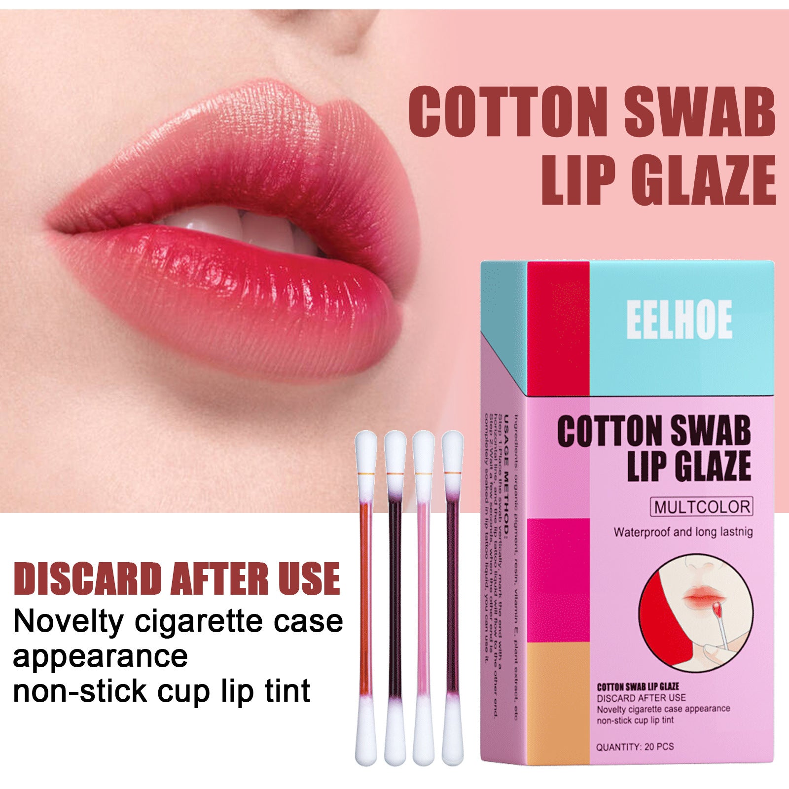 Cotton Stick Lip Glaze Cigarette Box Red - Mubimart - Lip Stick 