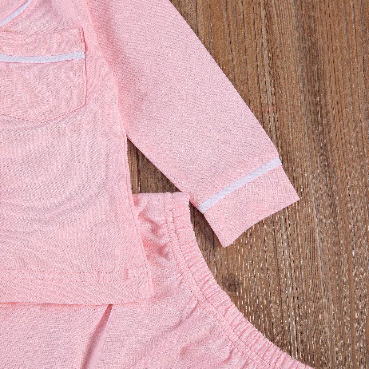 Cotton Two Piece Pajama Sets Toddler Kids Baby Girl Boy - Mubimart