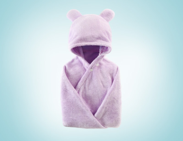 Cotton baby care hooded bath towel - Mubimart -  