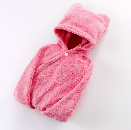 Cotton baby care hooded bath towel - Mubimart -  