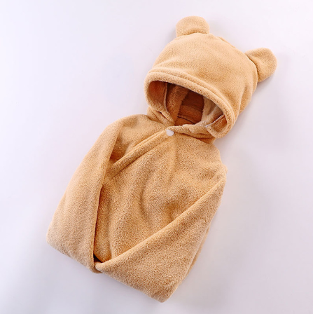 Cotton baby care hooded bath towel - Mubimart -  