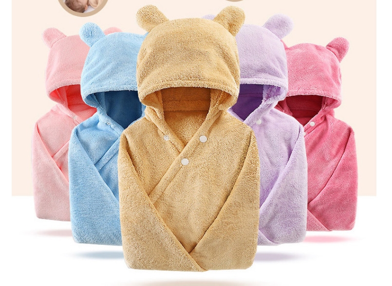 Cotton baby care hooded bath towel - Mubimart -  