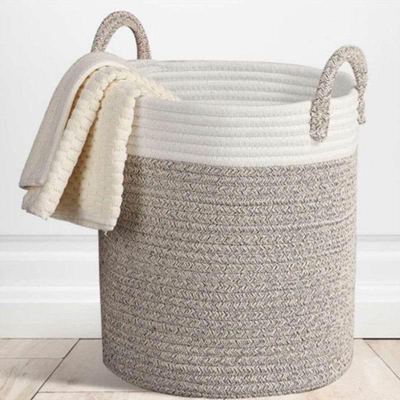 Cotton fabric woven storage basket - Mubimart