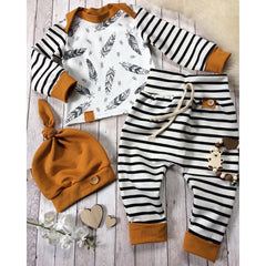 Cotton feather children's clothing 3 piece set - Mubimart -  