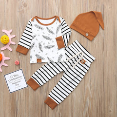 Cotton feather children's clothing 3 piece set - Mubimart -  