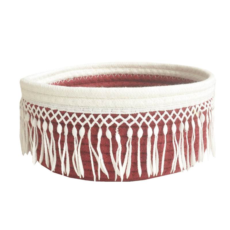 Cotton woven storage basket - Mubimart