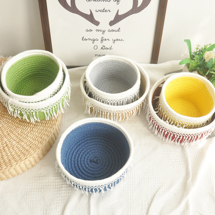 Cotton woven storage basket - Mubimart -  