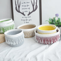 Cotton woven storage basket - Mubimart - Woven Basket 