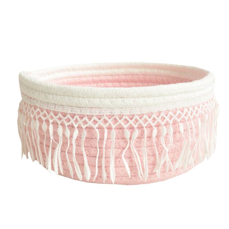 Cotton woven storage basket - Mubimart
