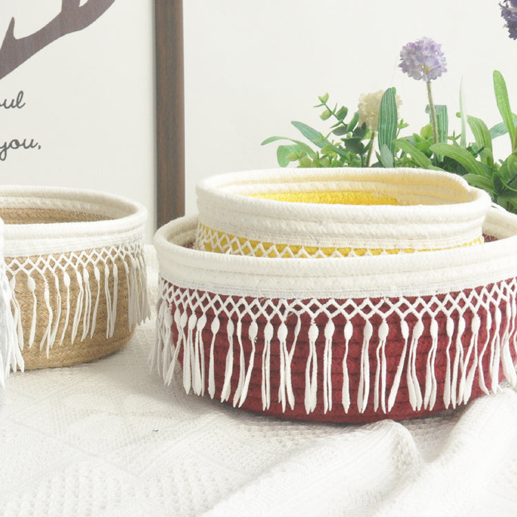 Cotton woven storage basket - Mubimart -  