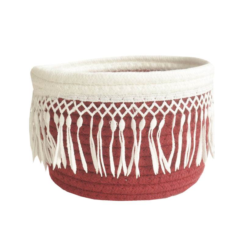 Cotton woven storage basket - Mubimart