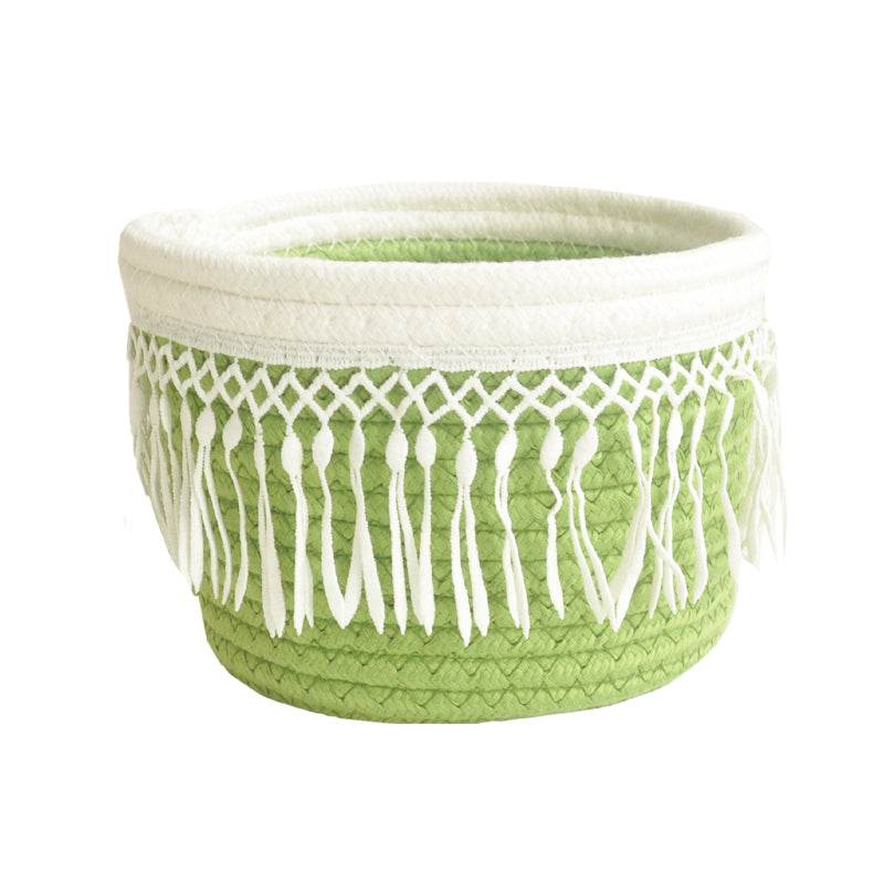 Cotton woven storage basket - Mubimart