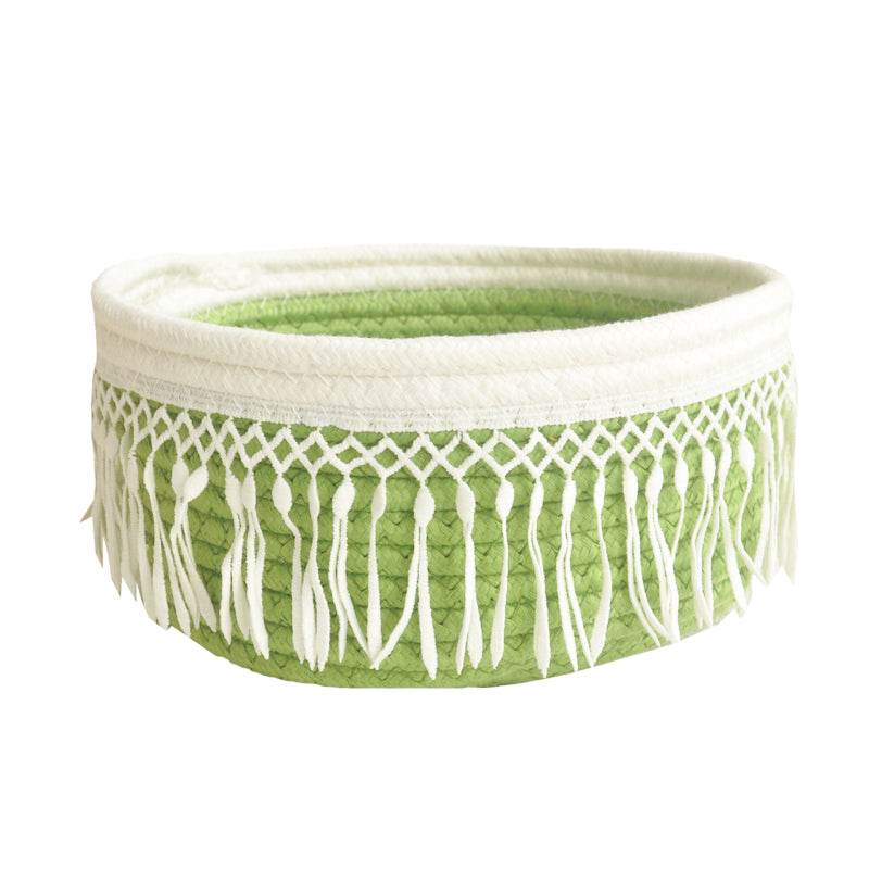 Cotton woven storage basket - Mubimart