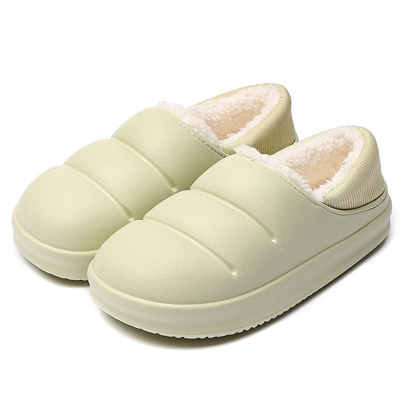 Couple Cotton Slippers Wiomen Winter Warm House Shoes Waterproof Garden Slipper - Mubimart