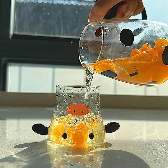 Cow Carafe Pitcher Cow Water Pitcher With Cup Bedside Water Carafe Cow Glass Set Cow Pitcher Water Carafe With Glass Cup For Nightstand - Mubimart