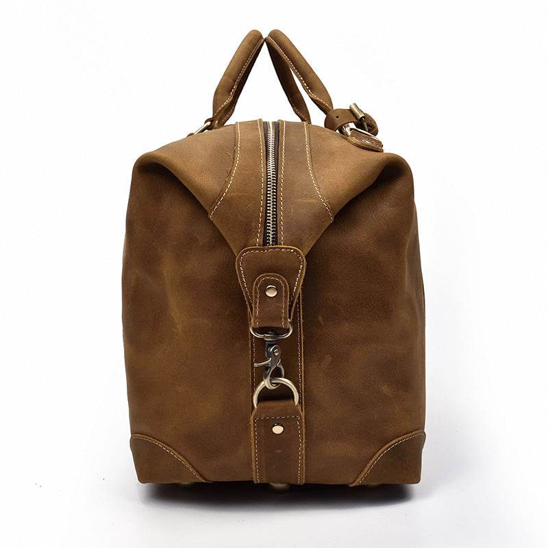 Crazy horse leather large capacity luggage bag - Mubimart